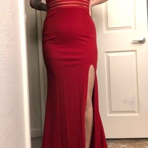 Red Ball Gown with Split